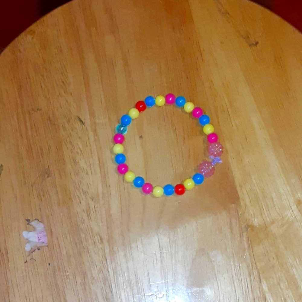 Beeded bracelet with matching necklace.(Hand made)